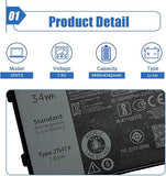 J7HTX 7XNTR 7.6V 34Wh Replacement Laptop Battery for Dell Latitude Rugged Extreme Tablet