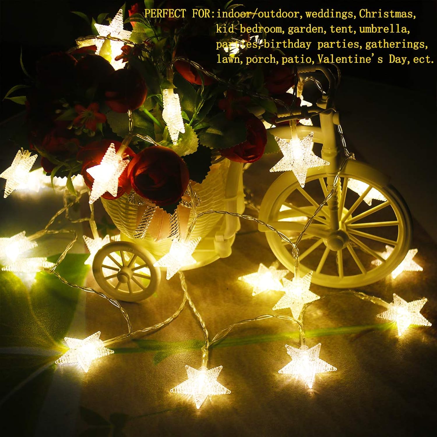 Star String Lights,16.4 Ft 50 Led 8 Modes Battery Operated String Lights With Remote & Timer Dimmable Twinkle Fairy Ligh
