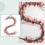 TEMPUS Valentine's Day Heart Garland 5.9ft Red Heart Berry Garland Artificial Valentine's Day for Front Door Wedding Anniversary Party Candlelight Dinner Decorations