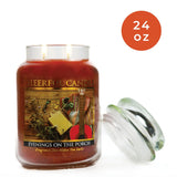 A Cheerful Giver - Evenings On The Porch Scented Glass Jar Candle (24 oz) with Lid & True to Life Fragrance Made in USA