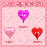 Heart Shaped Balloons Pack Of 12-18Inch Red Pink Rose Red Heart Balloons For Valentines Day Wedding Engagement Anniversary Party Decorations