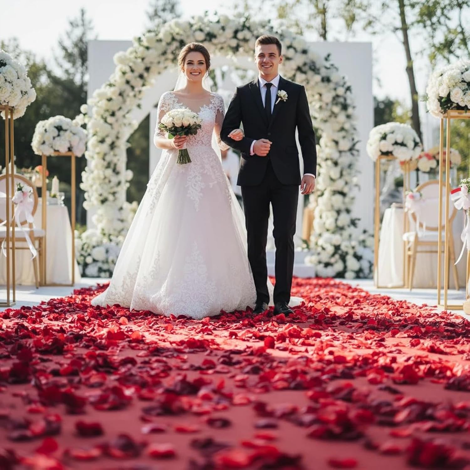 3000Pcs Red Rose Petals For Romantic Night For Her Set, Artificial Roses Flower Petals For Romantic Night, Valentines Day Decor And Wedding, Event, Party, Decorations, Decoration Wedding Party