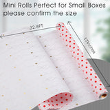 Red Polka Dot Wrapping Paper,Reversible Pink Gold Elegant Bow & Heart Gift Wrap Suitable For Birthday,Girls,Baby Shower,Wedding (17 Inch X 32.8 Feet)