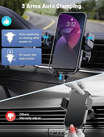 15W Auto-Clamping Wireless Car Charger, Fast Charging for iPhone & Galaxy