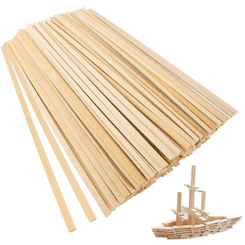 150 Pieces Natural Bamboo Sticks- Extra Long 15.7 Inch Wooden Crafts Sticks St