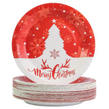 Christmas Paper Plates - 7 Inch 50Pcs Disposable Dessert Plates With Christmas Tree Pattern - Party Decoration Supplies