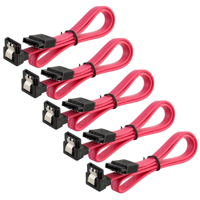 Sata Cable 5 Pack Sata Iii 6Gbps 90 Degree Right Angle With Locking Latch 18 I