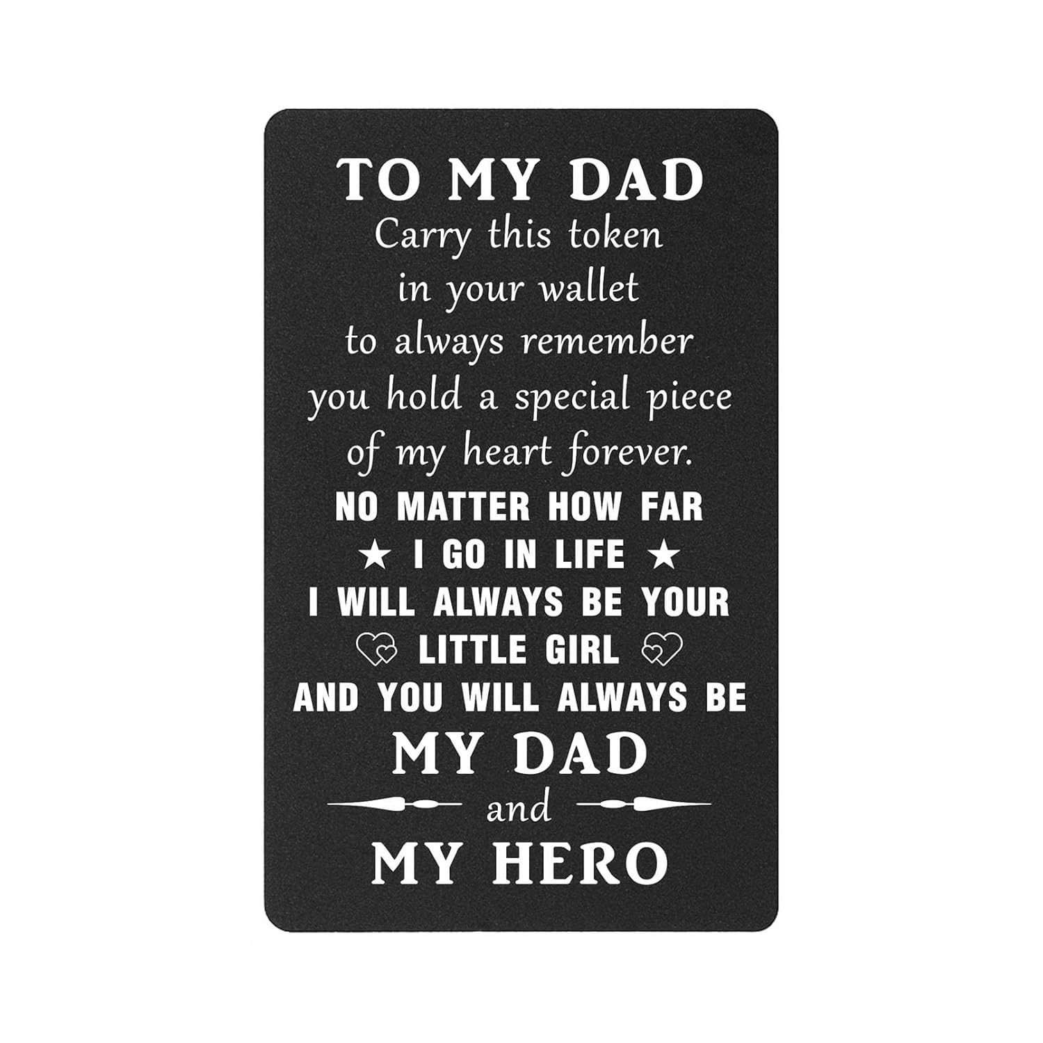 Dad Gifts From Daughter, Dads Birthday Gifts Ideas - Dads Birthday Card From Daughter, Stocking Stuffers For Dad Christmas Gift, I Love You Daddy Valentines, Fathers Day, Engraved Wallet Card