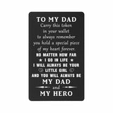 Dad Gifts From Daughter, Dads Birthday Gifts Ideas - Dads Birthday Card From Daughter, Stocking Stuffers For Dad Christmas Gift, I Love You Daddy Valentines, Fathers Day, Engraved Wallet Card