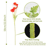 Artificial Poppies, Red Silk Poppies Artificial Flowers - 15X Blooming California Poppy Flower Artificial Plus 5X Buds For Home Decoration, Rdrd5