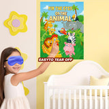 Zoo Party Game: Pin The Eyes On The Animals Poster For Jungle Safari Zoo Forest Party Supplies