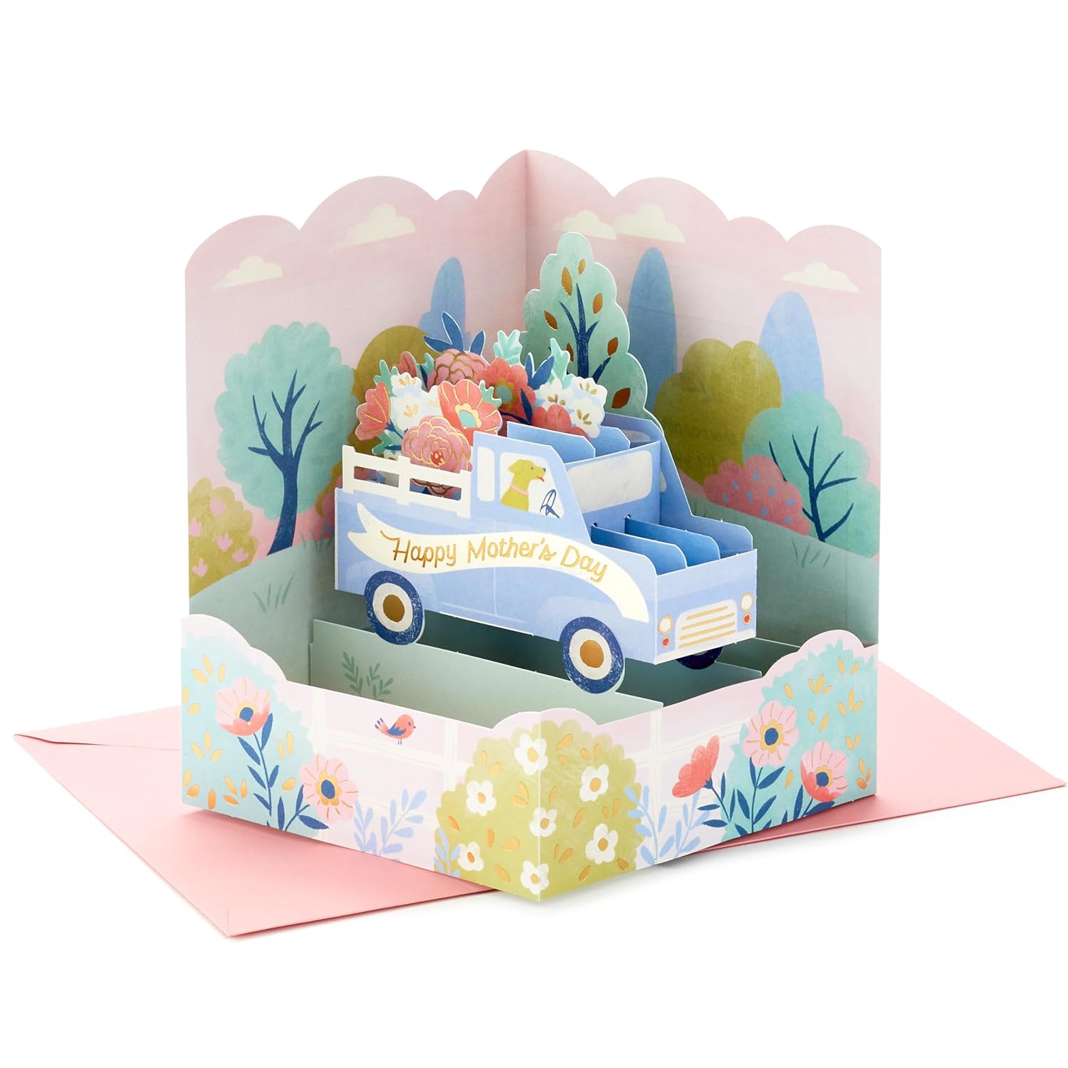 Hallmark Paper Wonder Mother's Day Pop Up Card (Truckload of Flowers)