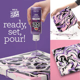 Apple Barrel Cosmic Pre-Mixed Pouring Paint Set, Set of 4 Fluid Ready Pour Paints Perfect for DIY Arts and Crafts Projects, 13475E