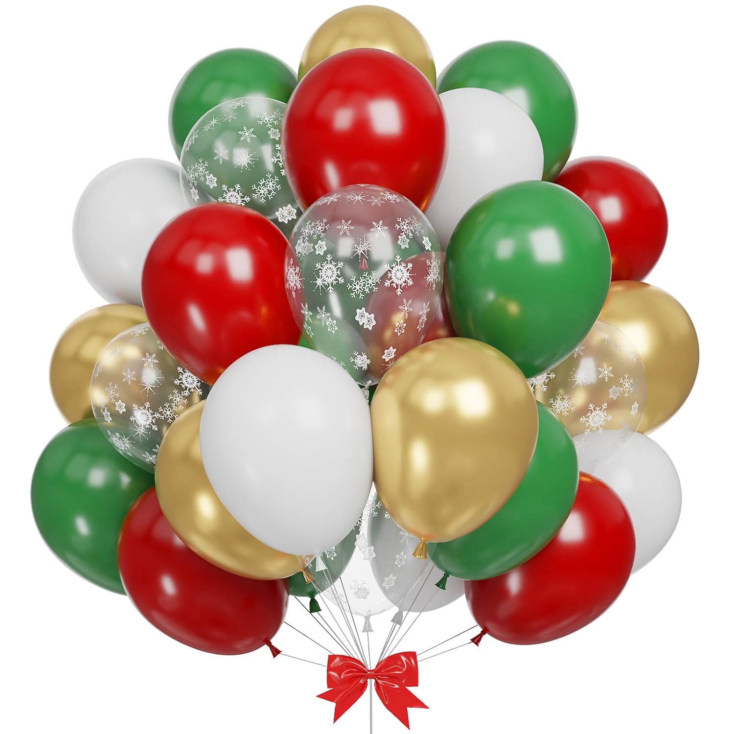 Christmas Balloons, Burgundy Red Green Gold Balloons Snowflake And White Latex Merry Christmas Xmas Party Balloons For Christmas Birthday New Year Carnival Party Decorations And Supplies