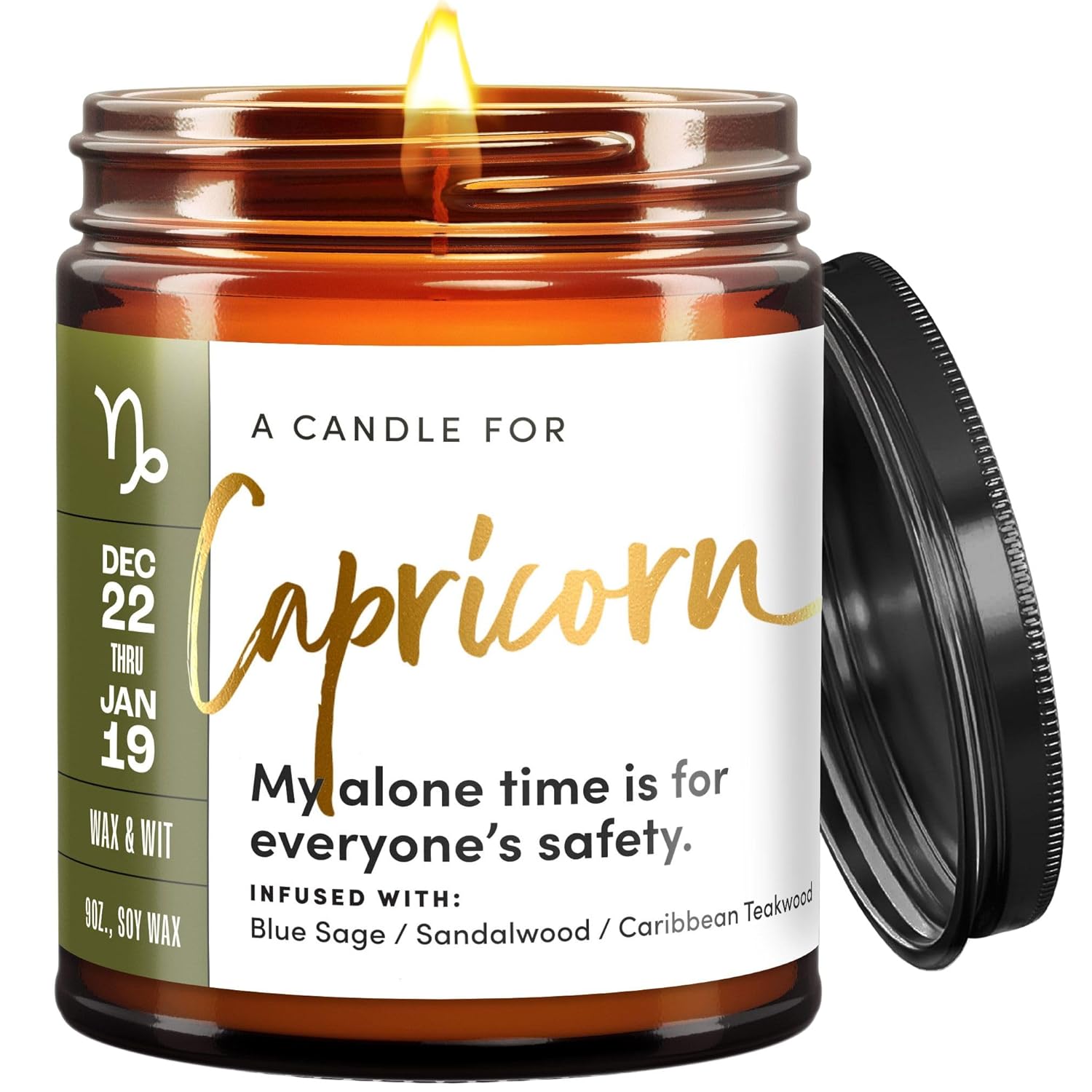 Capricorn Gifts For Women, Astrology Gifts For Women, Capricorn Candle, Zodiac Gift, December January Birthday Gift For Woman, Zodiac Candles, Astrology Candle - 9Oz