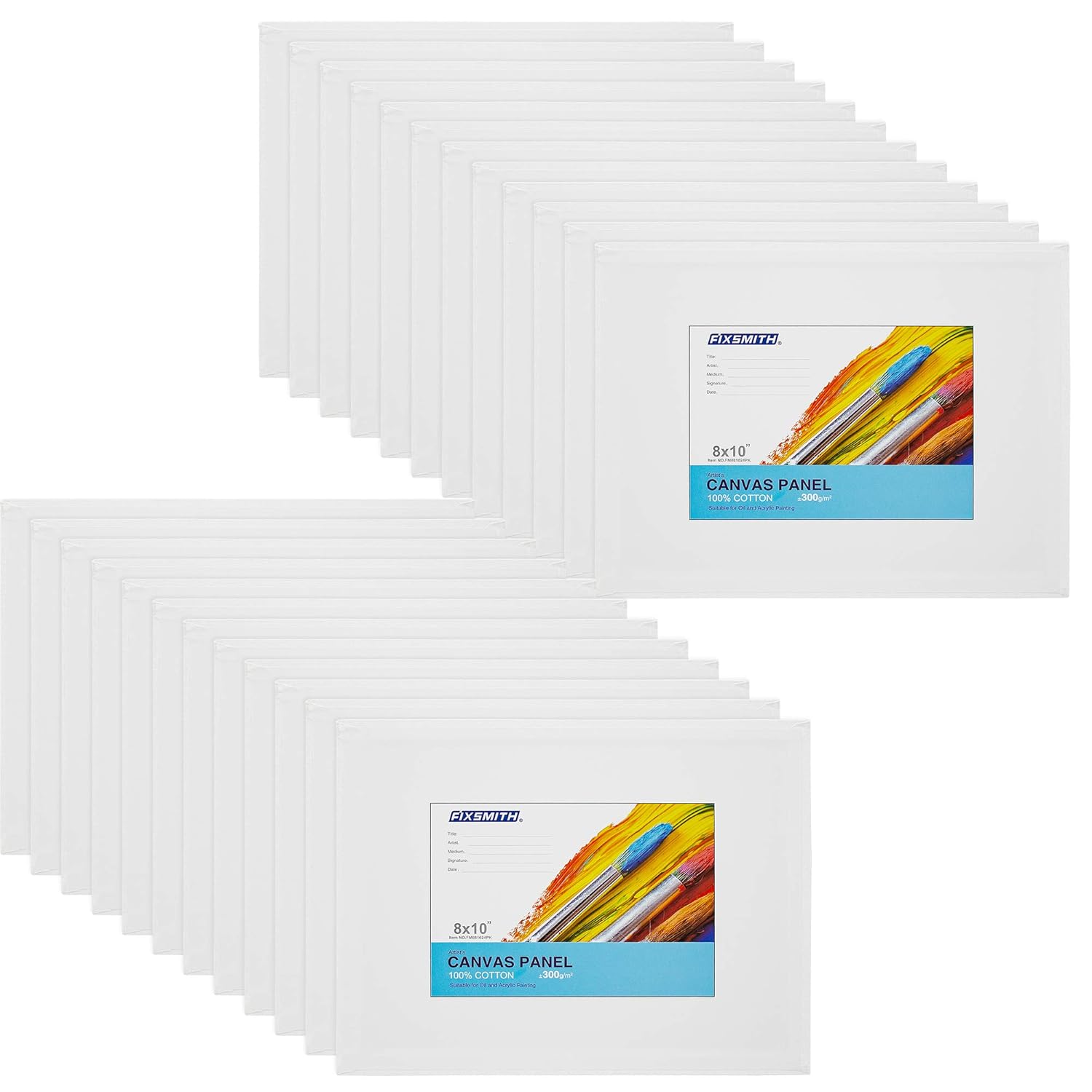 Canvas Boards For Painting 8X10 Inch, Super Value 24 Pack Paint Canvases, White Blank Canvas Panels, 100% Cotton Primed, Painting Art Supplies