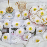 White Poppy Flowers Bulk 50Pcs Silk Poppy Flowers Heads 2" Stemless Faux Flowers Wildflowers Artificial Flowers For Wedding Home Corsages Party Centerpiece Decor(White)