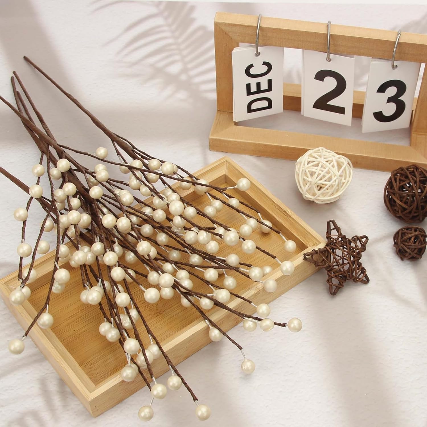 Nbgv Winter Decorations 12Pcs Artificial Berry Stems White Berry Picks For Christmas Holiday Flower Arrangements Home Centerpieces Diy Ornaments