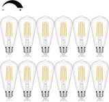 Vintage ST58 LED Edison Bulbs 60W Equivalent Dimmable 7W 3000K Warm White E26 12 Pack