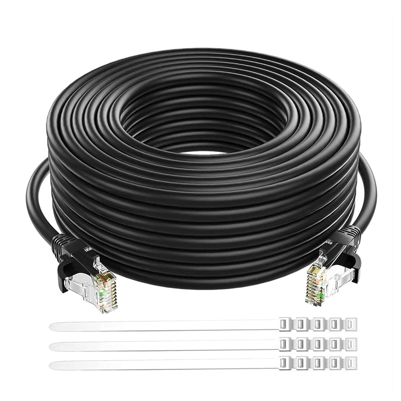 Cat 6 Ethernet Cable 40 Ft-Black, High Speed Internet Cable (6 Colors For Sele