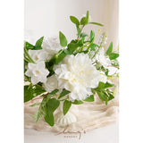 Green White Artificial Flowers With Vase Wedding Table Decor Bouquet Centerpiece Flower Potted For Ceremony Reception Desk Flowers Mantel Archway Aisle, Set Of 2