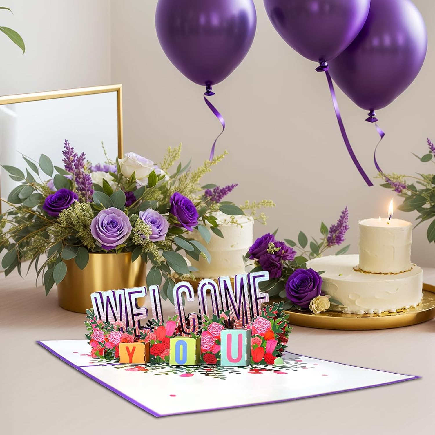3D Welcome You Card, Pop Up Greeting Card, Welcome Home Card, Includes Envelope.