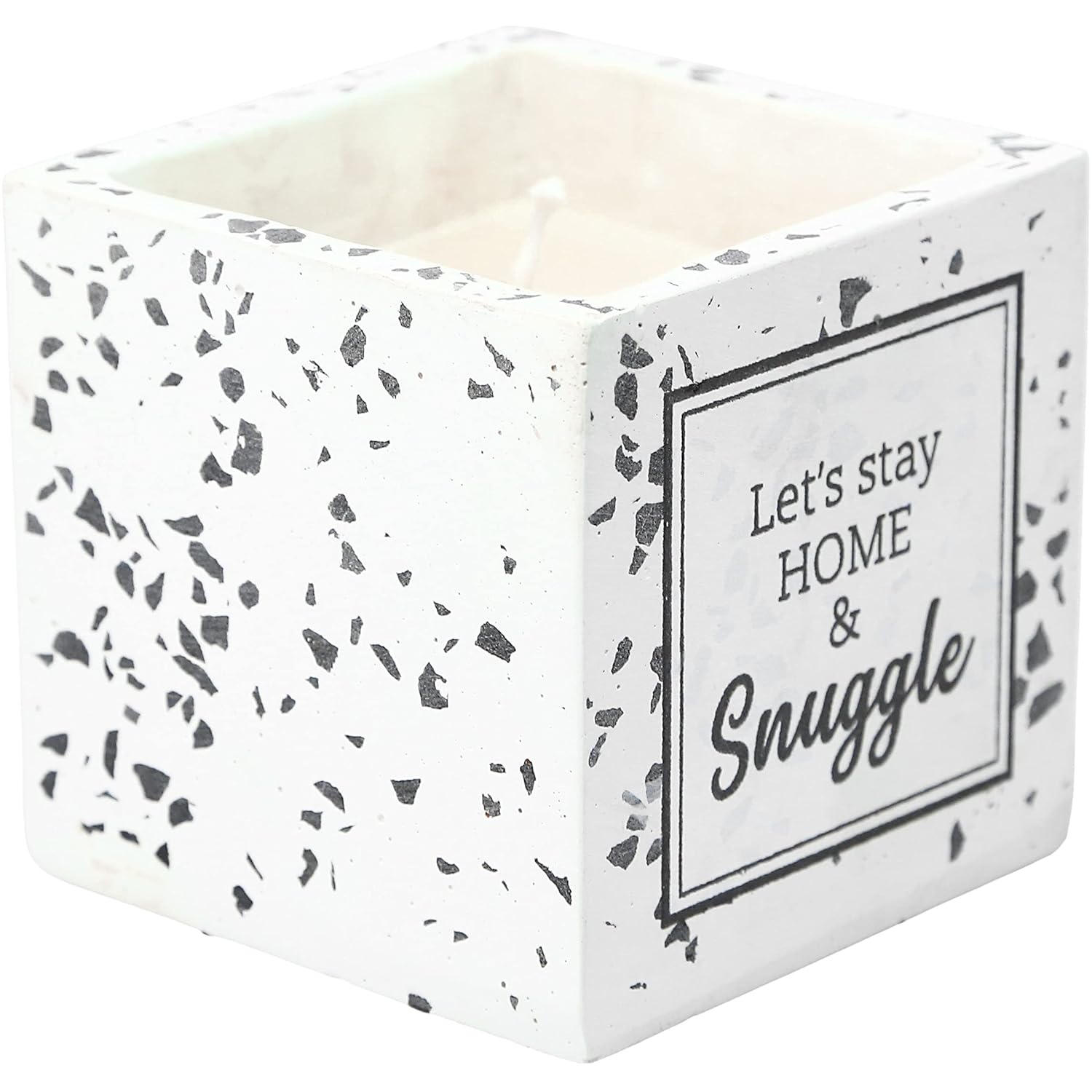 Pavilion Gift Company - 3.5" Square Let's Stay Home & Snuggle 100% 8 oz Soy Wax Single Wick Candle - Serenity Scented