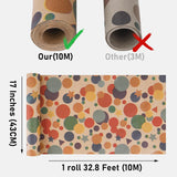 Birthday Wrapping Paper,Gift Wrapping Paper Roll,Kraft Wrapping Paper-17 Inch X 32.8 Feet Per Roll,Colorful Dots Pattern For Boys Girls, Perfect For Birthday Party, Baby Shower