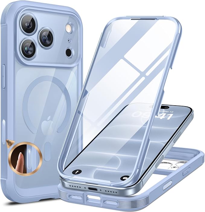 Magnetic Case for iPhone 18 Pro 6.3 Inch Full Body Protection Glacier Cover