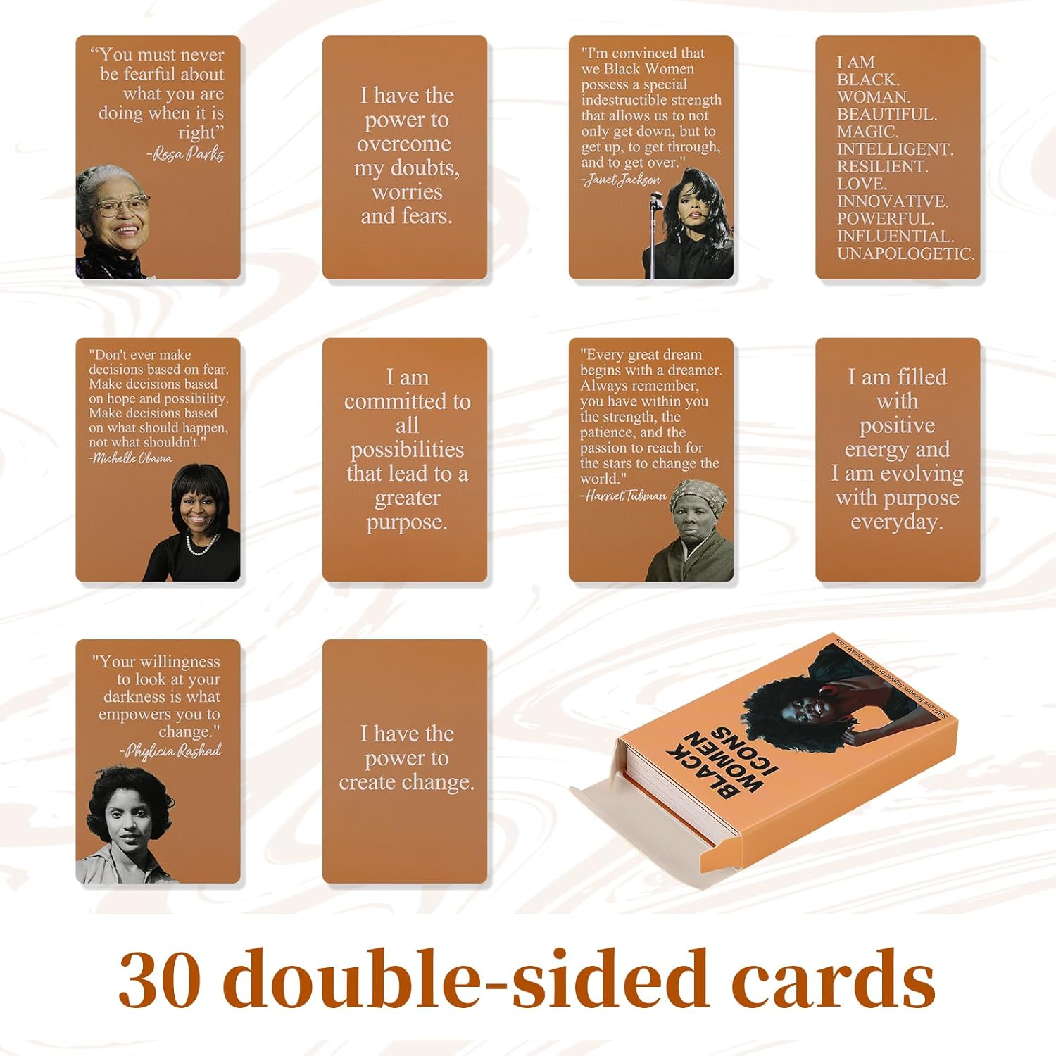Affirmation Cards For Black Women - Daily Affirmations With Mindfulness Quotes And Inspirational Sayings, 30 Cards, 60 X 90 Mm