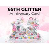 Happy 65Th Milestone Anniversary 3D Pop Up Greeting Card - Perfect Couple, Elegant Wedding, Marriage, Romantic, Being Together, Sapphire Congratulations, Lovebirds