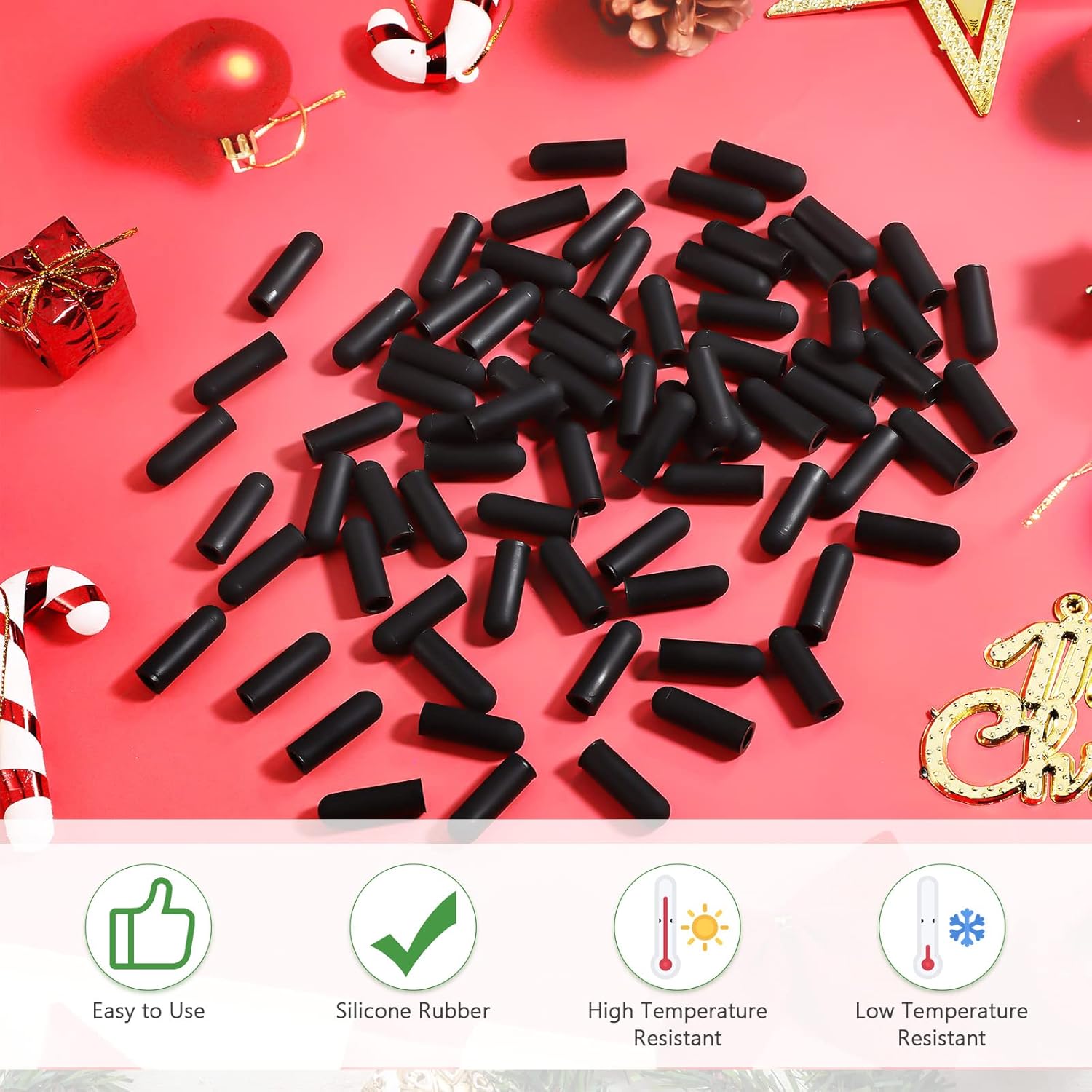 100 Pieces No Glow Caps Christmas Glass Led Glow Plug Cap Light Blackout Caps No Glow Caps Black Out Cover For Christmas