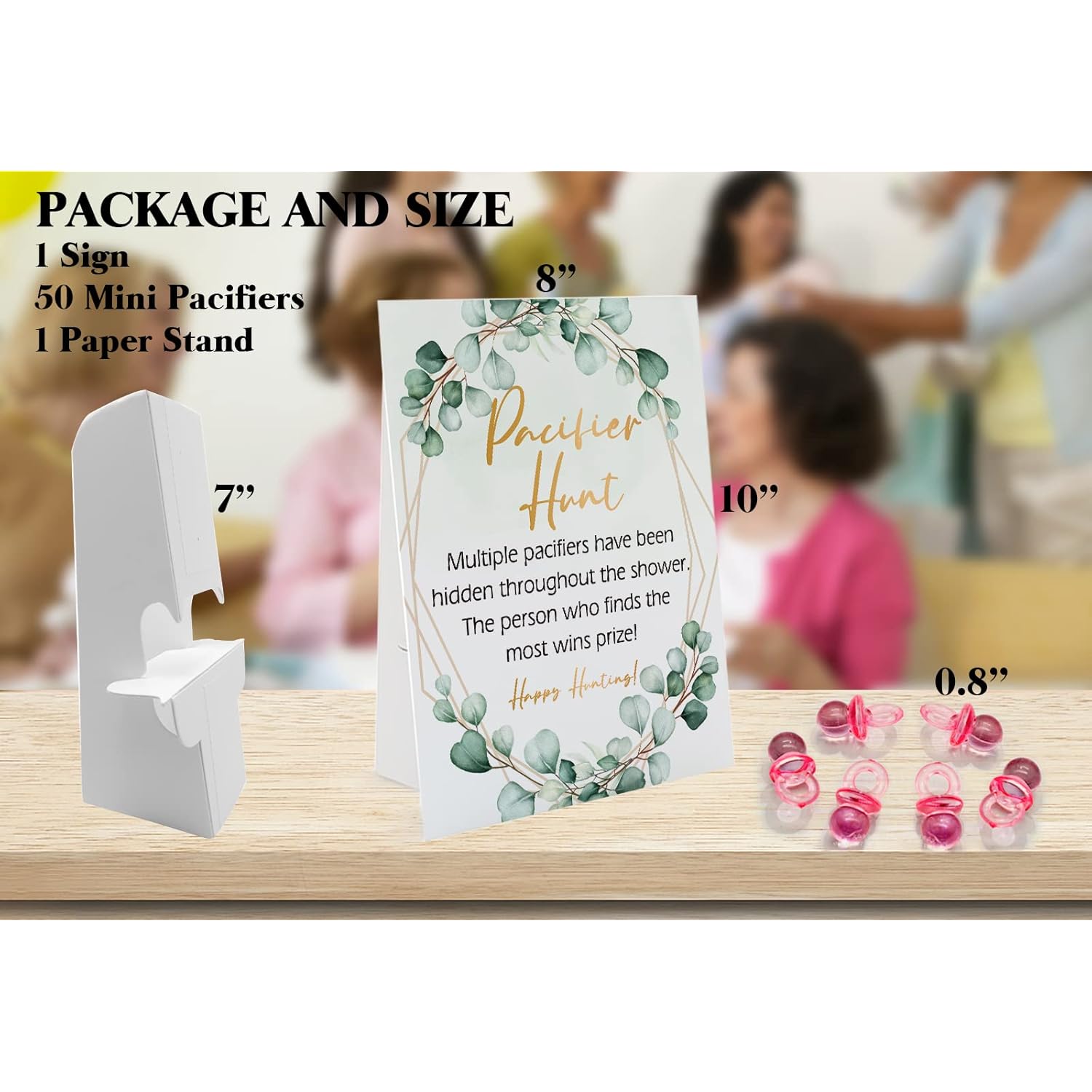 Baby Hunt Shower Games, Gender Reveal Game, 8×10 Sign And 50 Mini, Favorite Adults For Baby Shower Activities, Gender Neutral Boy And Girl Bph04