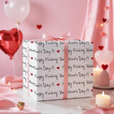 Funny Valentine'S Day Wrapping Paper Roll, Mini Roll, Happy F*Ing Valentine'S Day Lettering With Red Heart Gag Gift Wrap For Wedding, Anniversary, Birthday, Engagement, 17 Inches X 16.4 Feet