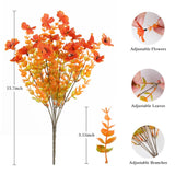 16 Bundles Fall Orange Artificial Flowers For Outdoor Fall Decor Uv Resistant Faux Flowers No Fade Fake Plastic Plants Garden Porch Window Box Decorating