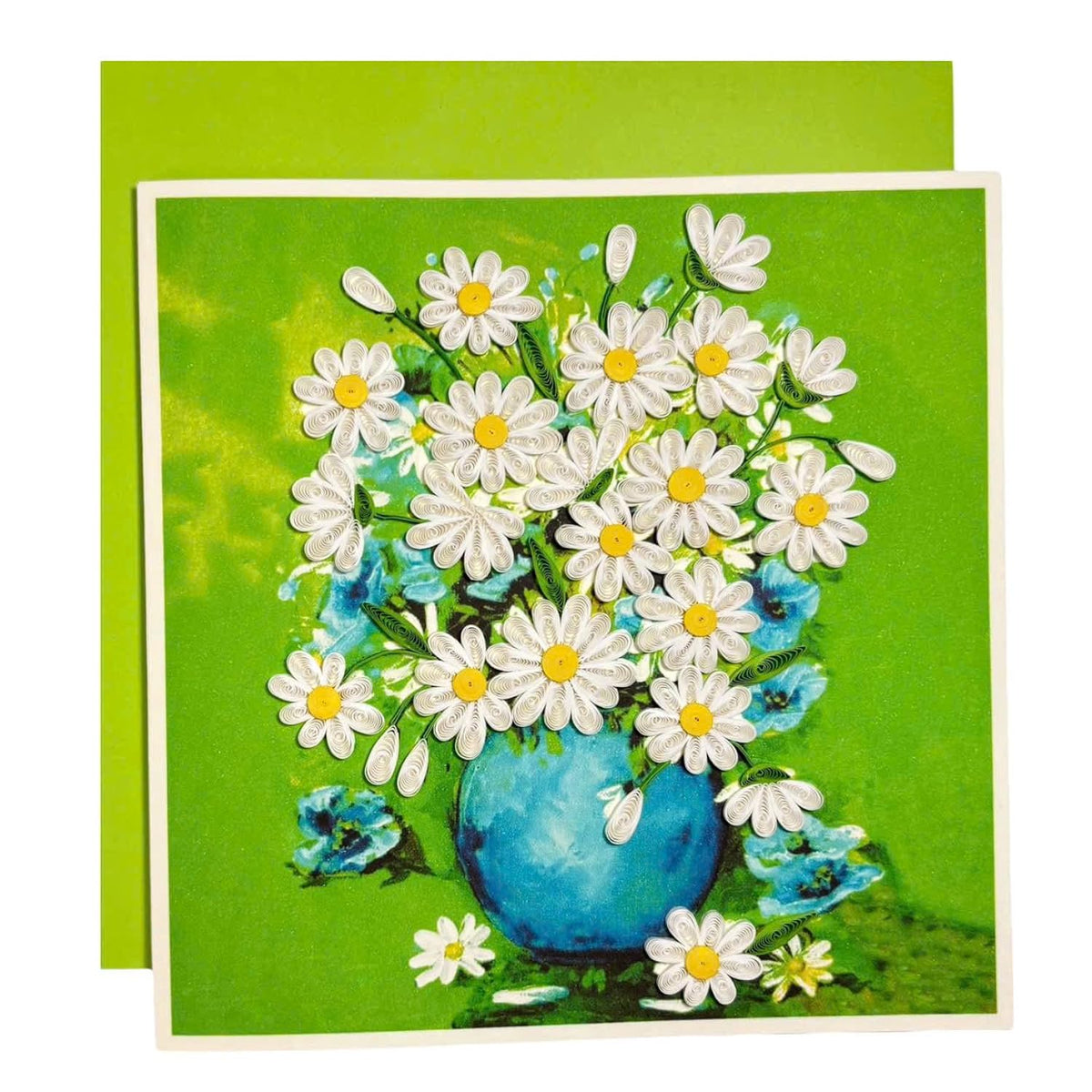 Handcraft 3D Quilling Greeting Card Daisy Flower Design For Him, Her, Friend, Mom, Daughter, Sister For Birthday, Mother'S Day, Anniversaries Blank Inside, Includes Envelope, Ready To Gift