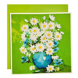 Handcraft 3D Quilling Greeting Card Daisy Flower Design For Him, Her, Friend, Mom, Daughter, Sister For Birthday, Mother'S Day, Anniversaries Blank Inside, Includes Envelope, Ready To Gift