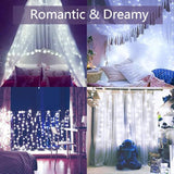 2 Pack Battery Operated Fairy Lights 16.4FT 50 LED Cool White Silver Wire String Lights with Remote Control Twinkle Lights for Christmas Party Garden Home Decoration