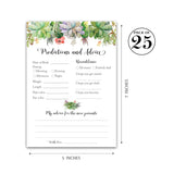 Succulents Prediction And Advice Cards - Pack Of 25 - Gender Neutral Baby Shower Games, New Parents Mom & Dad To Be Mommy & Daddy Message, Greenery Couples Coed Shower Activity Keepsake Book G300-Pdav