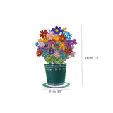 3D Pop Up Flower Bouquet Greeting Card – Handmade Wildflowers In Green Vase, Unique Floral Gift For Birthday, Mother’S Day, Anniversary & Special Occasions