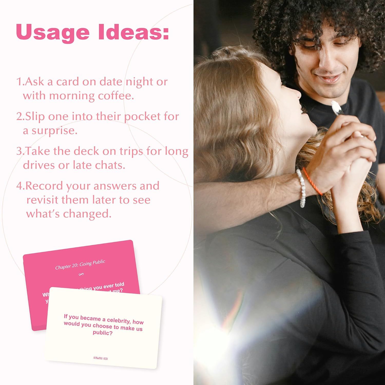 Couples Conversation Cards - Couple Card Game For Date Nights & Travel Adventures With 108 Prompts For Deeper Connection & Relationship, Great Gift For Couples, Anniversary & Valentines