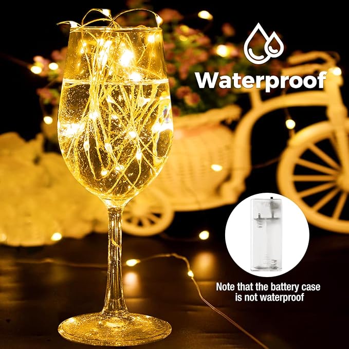 10 Pack 10FT 30 LED Fairy Lights Battery Operated with Timer Waterproof Copper Wire Twinkle String Lights for Indoor Outdoor Christmas Tree Wedding Party Holiday Decor