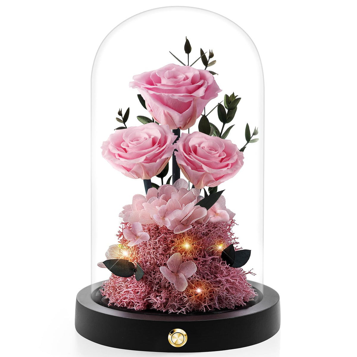 Valentines Day Flowers Roses Gifts For Women Her,Forever Preserved Rose In Glass Dome, Valentines Anniversary Birthday Real Roses Gifts For Wife Women Girlfriend Best Friend/Pink