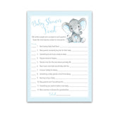 Boy Baby Shower Feud Game — Pack Of 25 — Fun Shower Family Feud Games, Blue Elephant Baby Shower Activity, Little Peanut Baby Shower Fued Games, Couples Shower G501-Bsf1