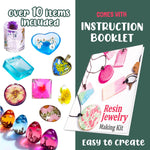 Resin Jewelry Making Starter Kit - Resin Kits For Beginners With Molds And Resin Jewelry Making Supplies - Silicone Casting Mold, Tools Set Clear Epoxy For Diy Jewelry
