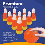 Halloween Candy Corn Bowling Game For Party, Plastic Fall Games For Kids & Adults Indoor/Outdoor Backyard Fall Carnival Activity Trunk Or Treat Game, Fall Festival Party Supply