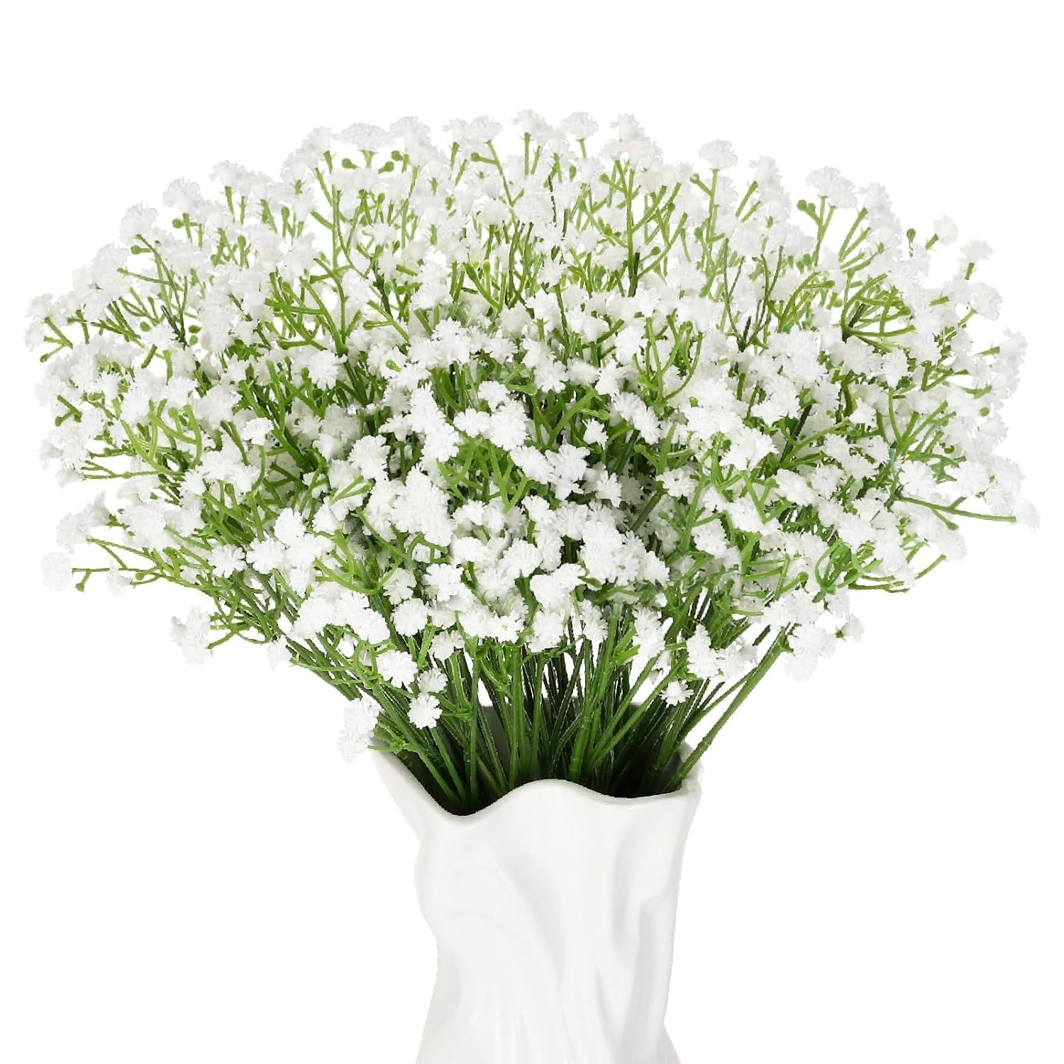 42 Pcs Babys Breath Artificial Flowers Bulk, 11Inch Gypsophila Real Touch Flowers White Faux Floral Arrangements Wedding Bouquet Party Decor