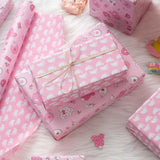 Baby Pink Girl Gift Wrap Paper - 17Inch X 33Feet - Cute Kid Pink Snapsuit, Bottle & Bayby Feet Baby Shower Wrapping Paper For Birthday Present, Gender Reveal Theme New Baby Party Decoration