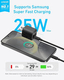 25W USB C Charger Block Fast Charging Foldable Type C Wall Charger with USB C Cable for iPhone 17 16 Samsung Galaxy iPad Black