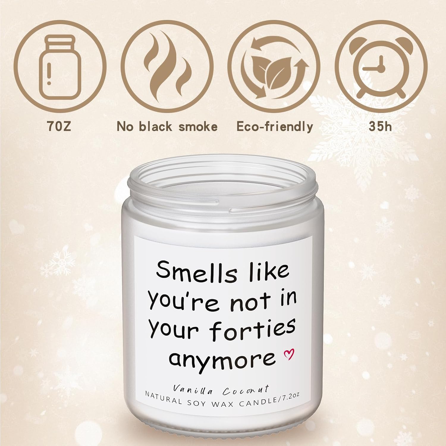 50Th Birthday Gifts For Her Him– Funny Birthday Candle & Decorations, Best Friend Gift Idea – Natural Soy Wax Vanilla Coconut Scented Candle (7Oz)